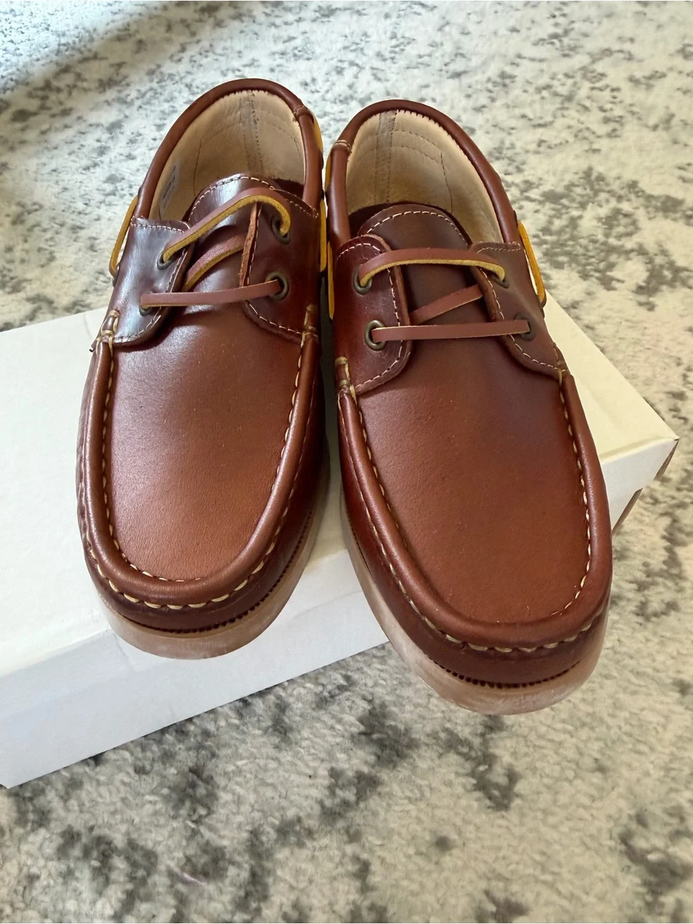 Mini shoes kids brown leather boat shoes EU 34 handmade in Spain